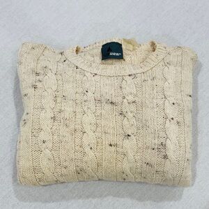 Liz Wear Chunky Cable Knit Fisherman Pullover Sweater Women’s Small Made in USA